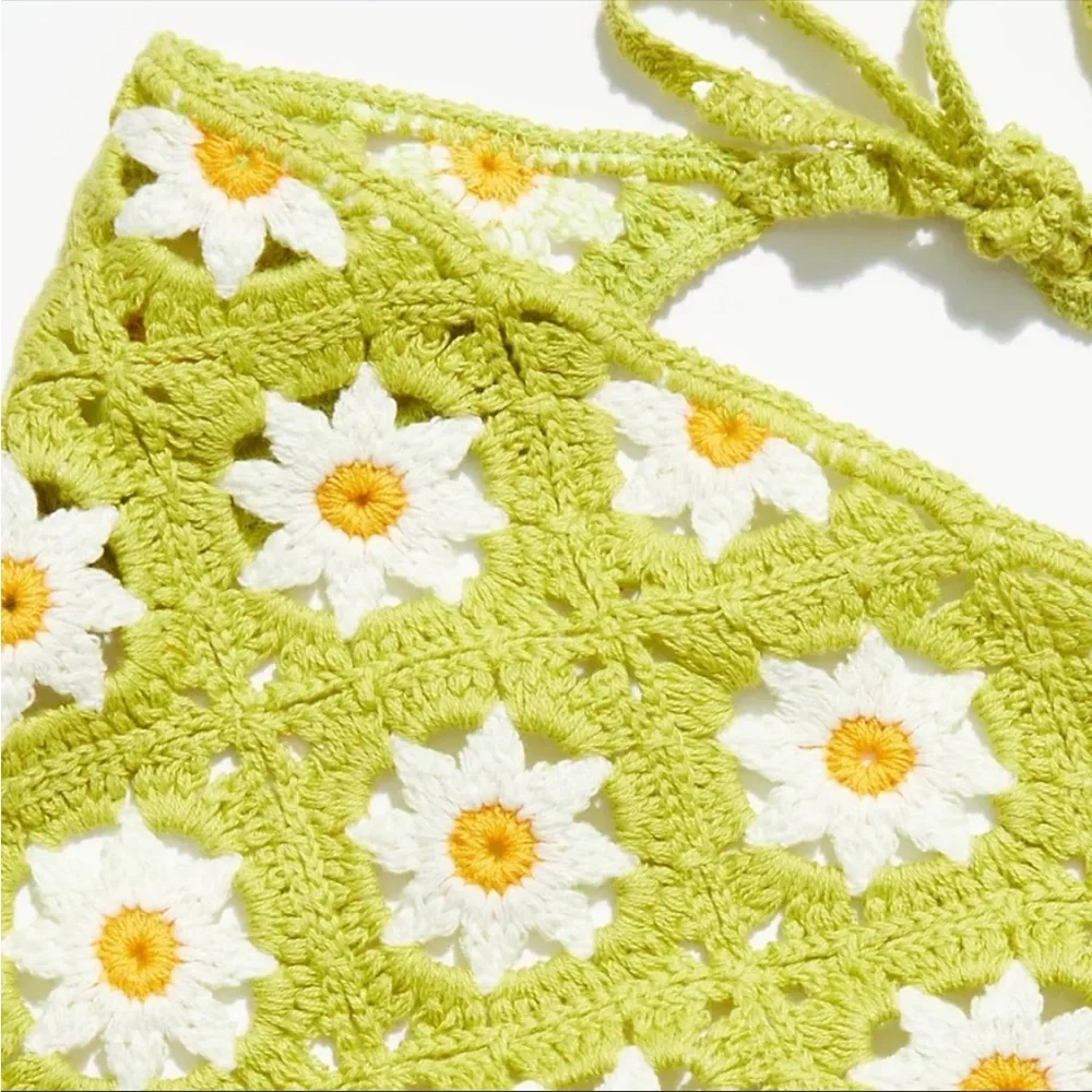 New🌟Anthropologie-Floral Crochet Hair Scarf